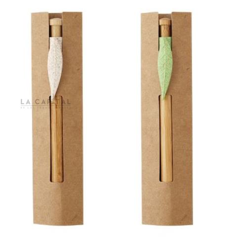 Bolígrafo de bambú Tudela. | Articulos Promocionales