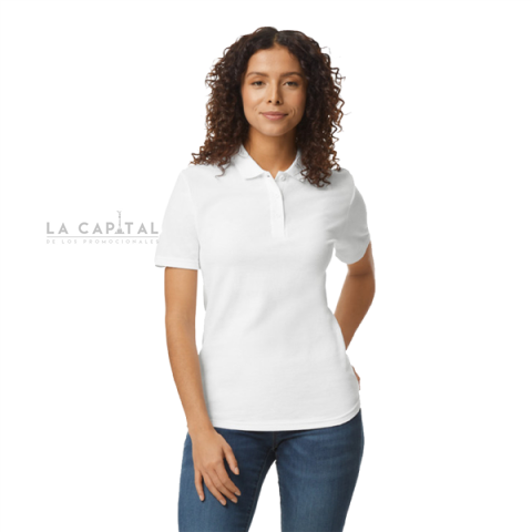 PLAYERA TIPO POLO BLANCA SOFSTYLE DAMA | Articulos Promocionales