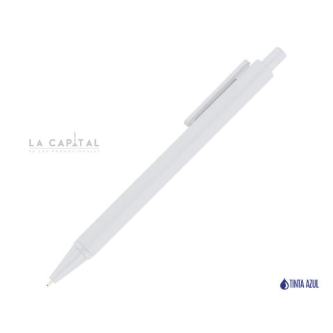 BOLÍGRAFO BLANCO BELMA DE TINTA AZUL  | Articulos Promocionales