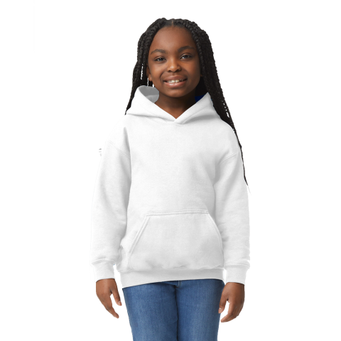 SUDADERA C/GORRO JUVENIL BLANCA | Articulos Promocionales