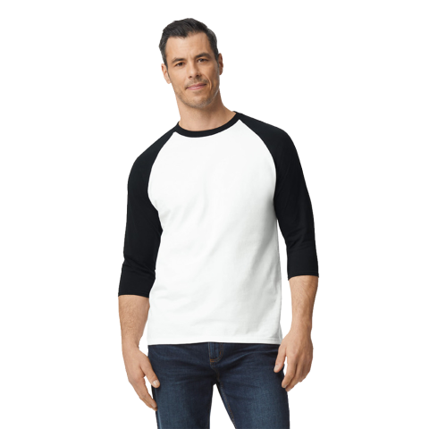 PLAYERA GILDAN REGLAN 3/4 BLANCA TALLAS S-XL | Articulos Promocionales