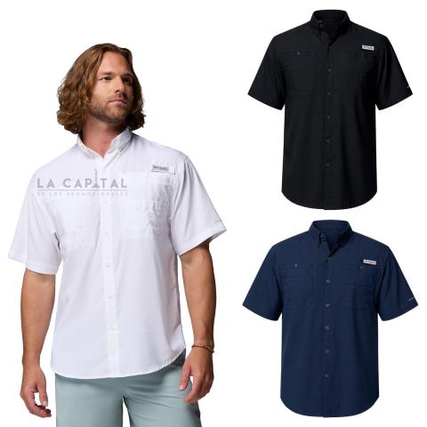 CAMISA DE MANGA CORTA CON BOLSAS COLUMBIA TALLAS S-XL | Articulos Promocionales